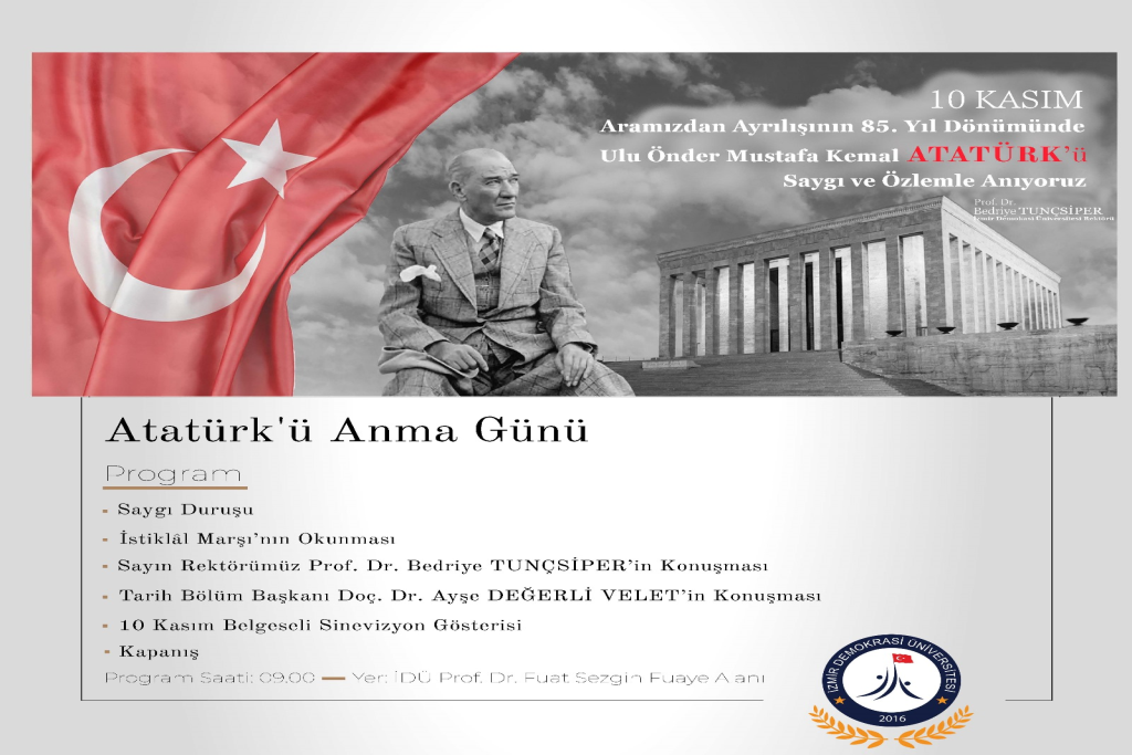 10 Kasım Ulu Önder Mustafa Kemal ATATÜRK