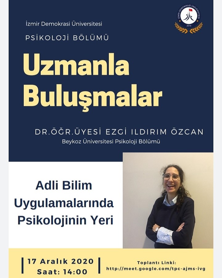 İzmir Demokrasi Üniversitesi Psikoloji Bölümü Konferansları